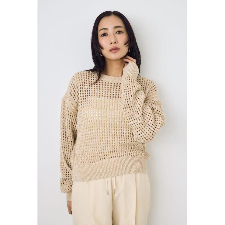 クロップドメッシュニット | AZUL BY MOUSSY | 詳細画像12 