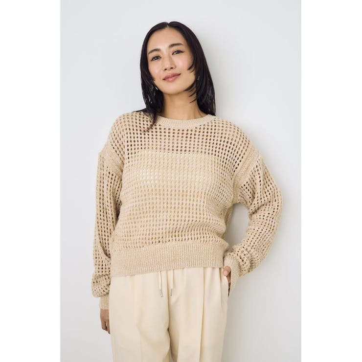 BEG | クロップドメッシュニット | AZUL BY MOUSSY