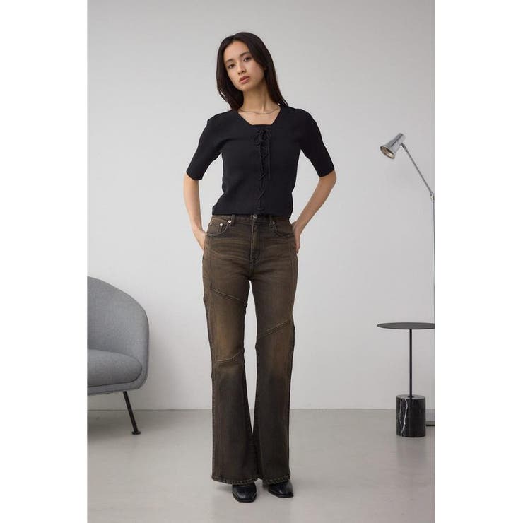 フェイクレイヤードレースアップニット | AZUL BY MOUSSY | 詳細画像4 