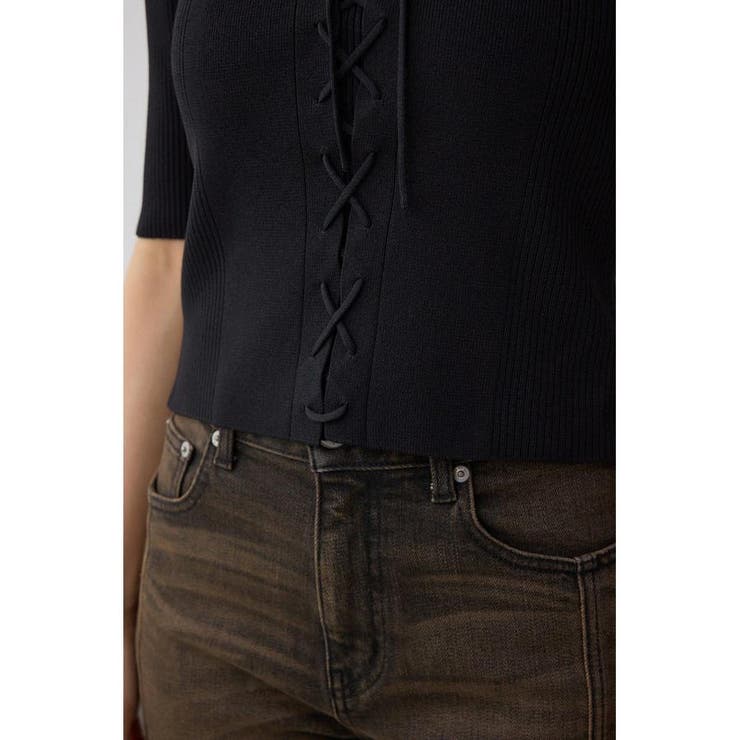 フェイクレイヤードレースアップニット | AZUL BY MOUSSY | 詳細画像10 