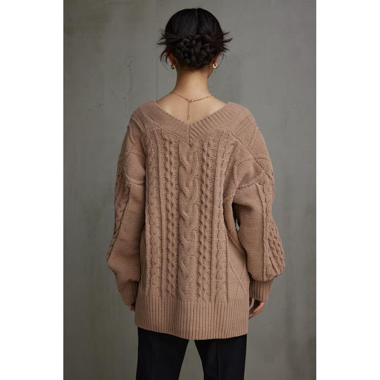 シェニールケーブルVネックニットトップス | AZUL BY MOUSSY | 詳細画像27 