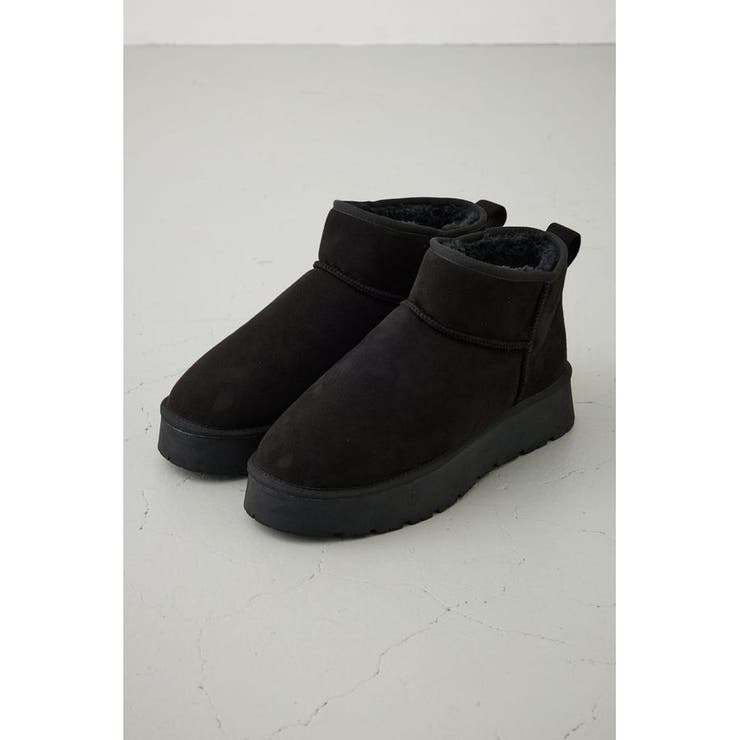 BLK | フェイクムートンショートブーツ | AZUL BY MOUSSY