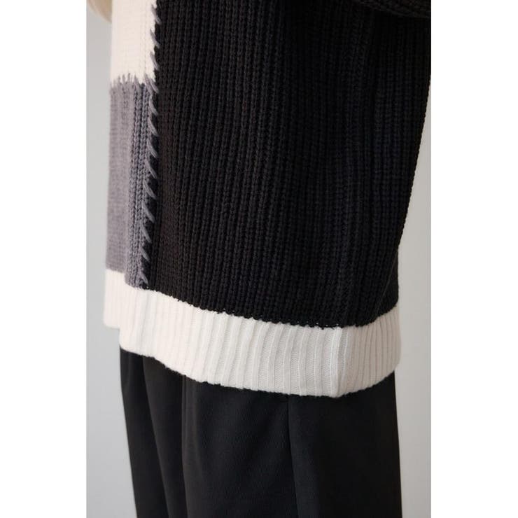 スウィッチングブランケットステッチニット | AZUL BY MOUSSY | 詳細画像11 