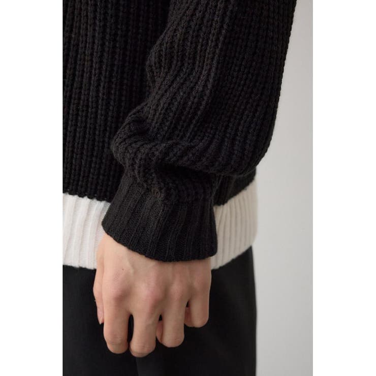 スウィッチングブランケットステッチニット | AZUL BY MOUSSY | 詳細画像10 