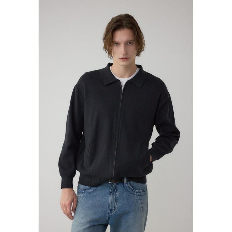 ジップアップ襟付きニットカーディガン | AZUL BY MOUSSY | 詳細画像2 