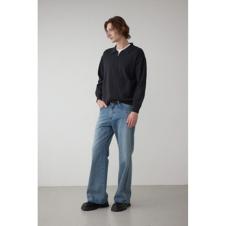 ジップアップ襟付きニットカーディガン | AZUL BY MOUSSY | 詳細画像4 