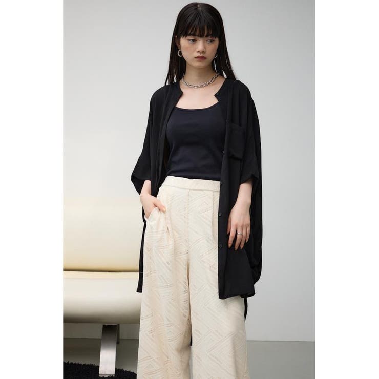 BLK | ポンチョ型楊柳シャツ | AZUL BY MOUSSY