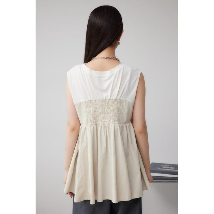 韓国 人気[Flare Up] ビスチェ レイヤード T-shirt ギャザービスチェレイヤードトップス｜WOMEN｜250HAF80-402F