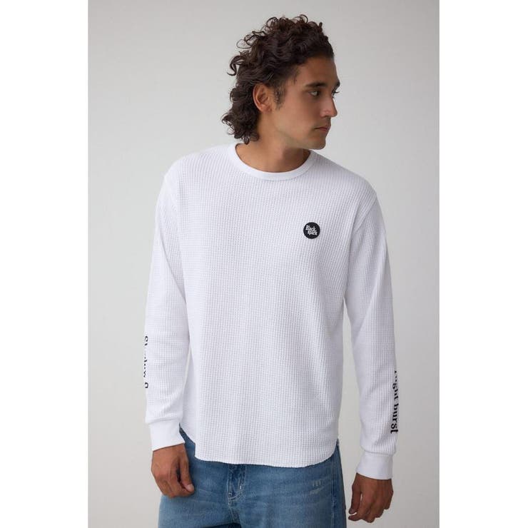 袖刺繍ワッフルトップス | AZUL BY MOUSSY | 詳細画像3 