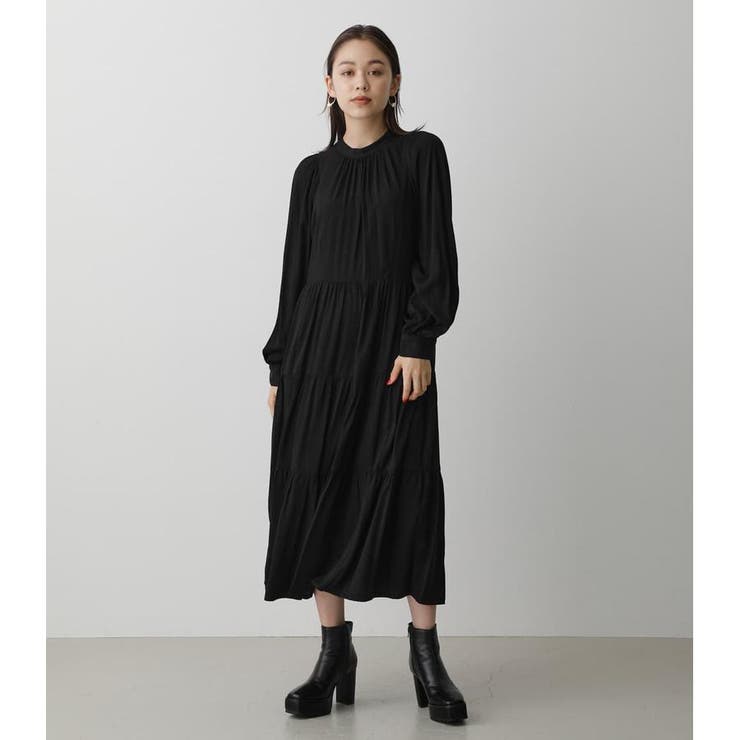 STAND COLLAR TIERED ONEPIECE | AZUL BY MOUSSY | 詳細画像1 