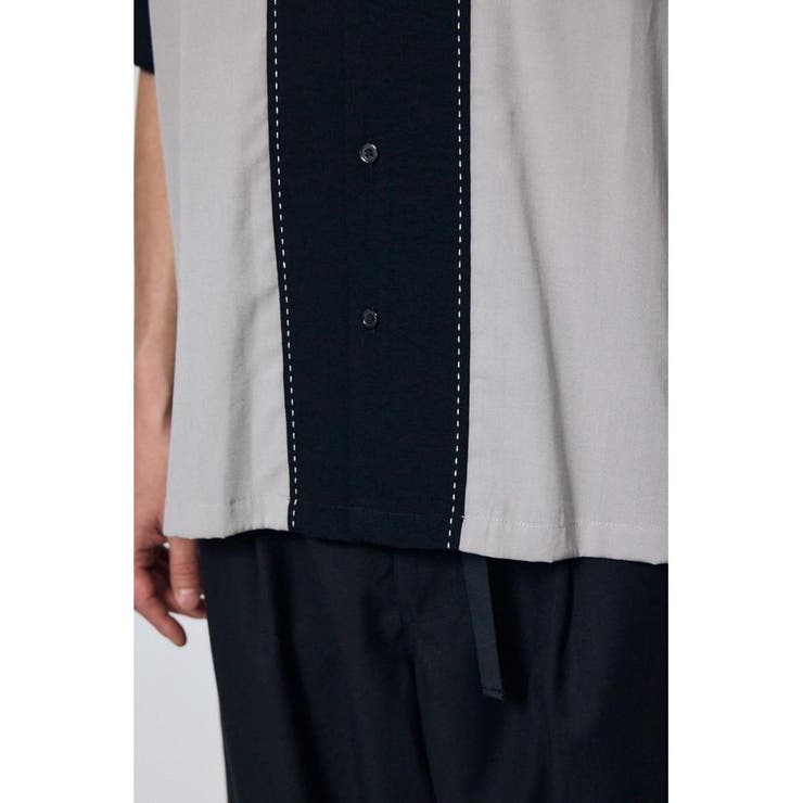 ツートーン切替開襟半袖シャツ | AZUL BY MOUSSY | 詳細画像10 