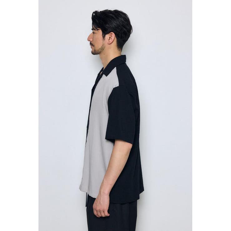 ツートーン切替開襟半袖シャツ | AZUL BY MOUSSY | 詳細画像6 
