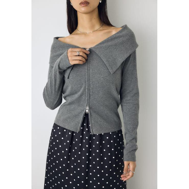 ダブルジップオフショル長袖トップス | AZUL BY MOUSSY | 詳細画像17 