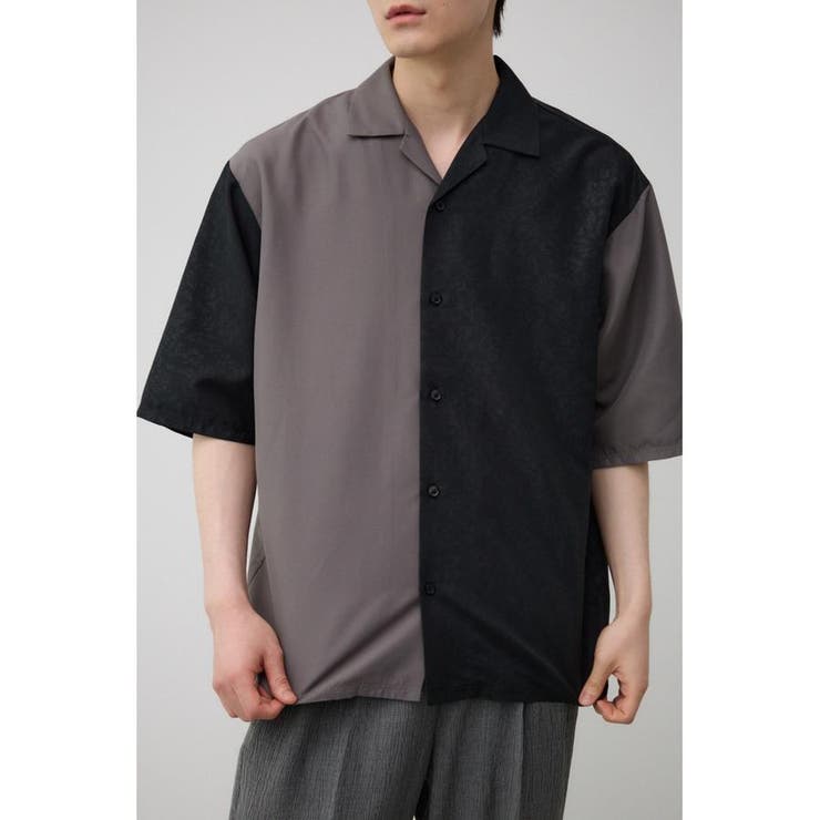 柄GRY5 | 接触冷感フェイクスウェードバイカラーシャツ | AZUL BY MOUSSY