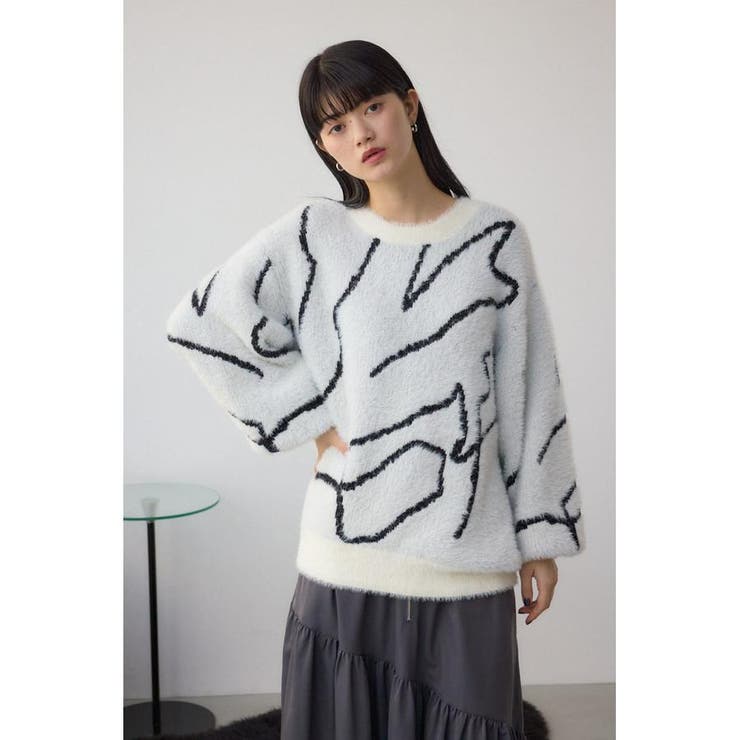 ニュアンス柄ニットトップス | AZUL BY MOUSSY | 詳細画像3 