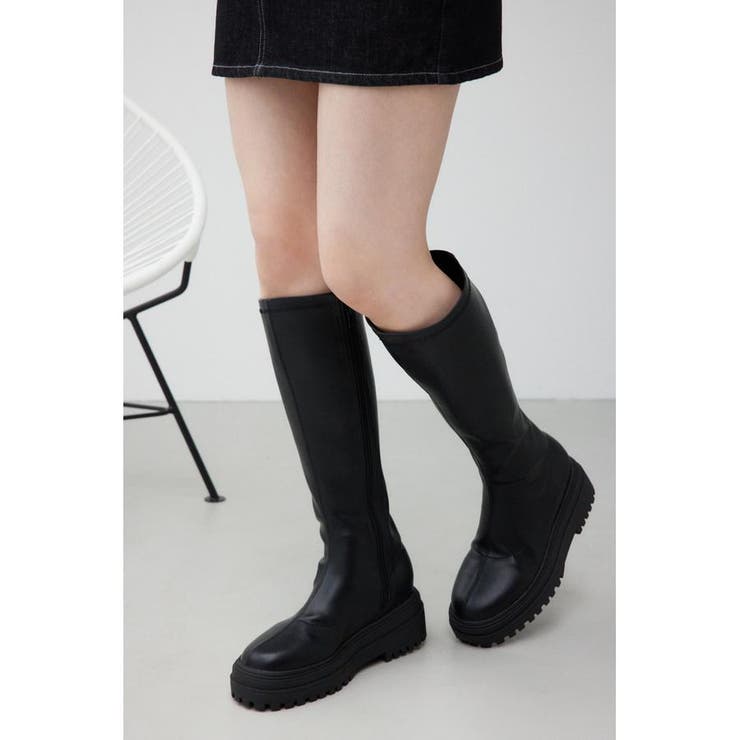 BLK | ストレッチ美脚ロングブーツ | AZUL BY MOUSSY