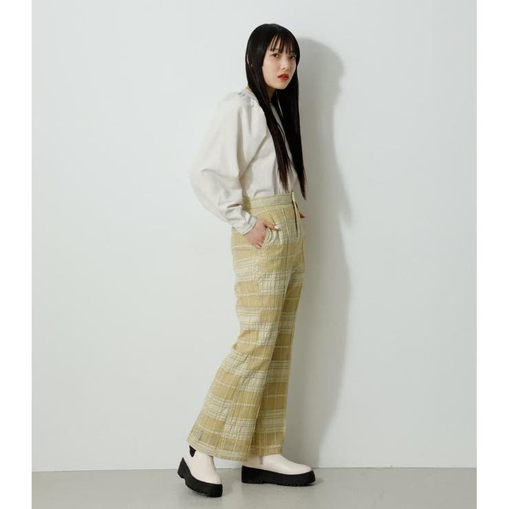 SHEER CHECK PANTS | AZUL BY MOUSSY | 詳細画像14 