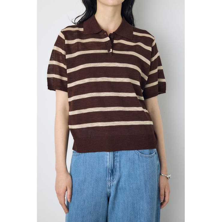 シアーポロニットトップス | AZUL BY MOUSSY | 詳細画像11 