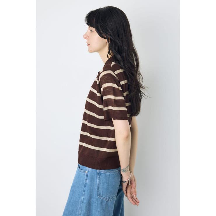シアーポロニットトップス | AZUL BY MOUSSY | 詳細画像12 