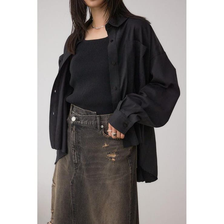 ラウンドヘムルーズシャツ | AZUL BY MOUSSY | 詳細画像2 