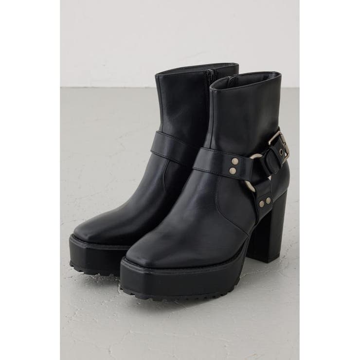 BLK | エンジニアプラットフォームショートブーツ | AZUL BY MOUSSY