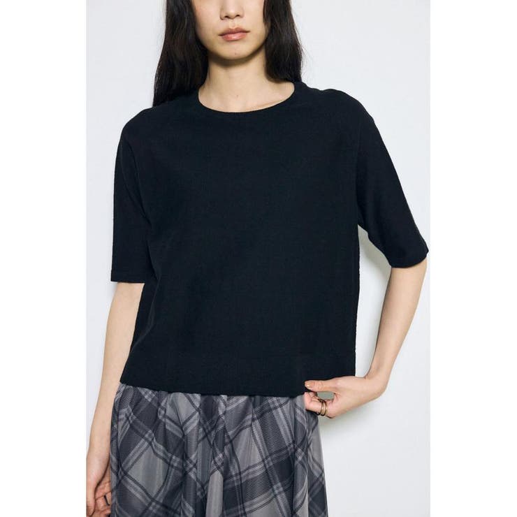 カシミヤミックスハーフスリーブニット | AZUL BY MOUSSY | 詳細画像13 