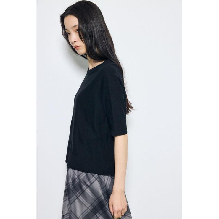 カシミヤミックスハーフスリーブニット | AZUL BY MOUSSY | 詳細画像14 