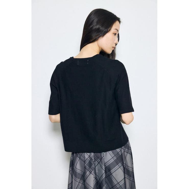カシミヤミックスハーフスリーブニット | AZUL BY MOUSSY | 詳細画像19 