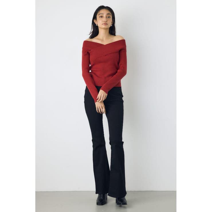 クロスデザイン長袖ニットトップス | AZUL BY MOUSSY | 詳細画像25 