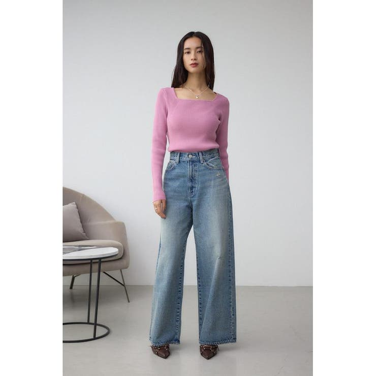 VENUSスクエアネックリブニット | AZUL BY MOUSSY | 詳細画像38 