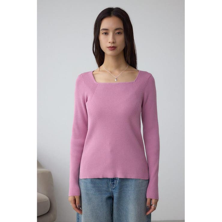 VENUSスクエアネックリブニット | AZUL BY MOUSSY | 詳細画像39 