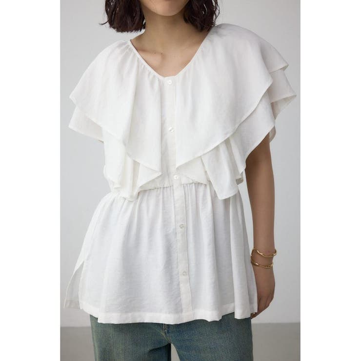 IVOY3 | ラッフルペプラムブラウス | AZUL BY MOUSSY