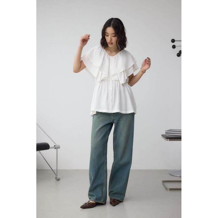 ラッフルペプラムブラウス | AZUL BY MOUSSY | 詳細画像4 