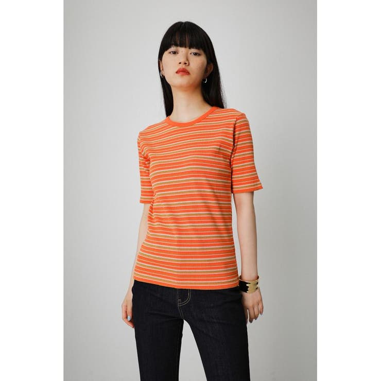 MULTICOLOR BORDER RIB TOPS[品番：AZLW0019929]｜AZUL BY MOUSSY 