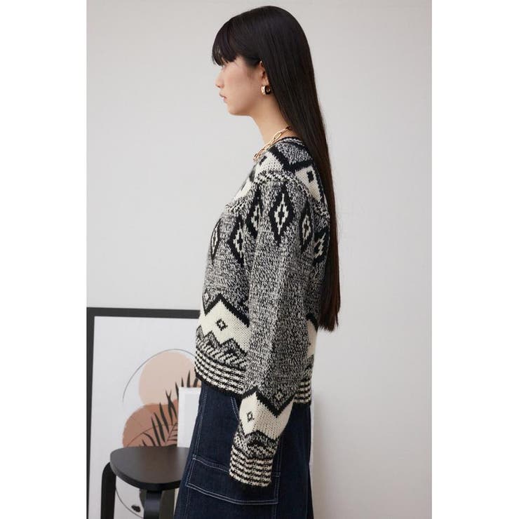 キュウシン柄ニット | AZUL BY MOUSSY | 詳細画像5 