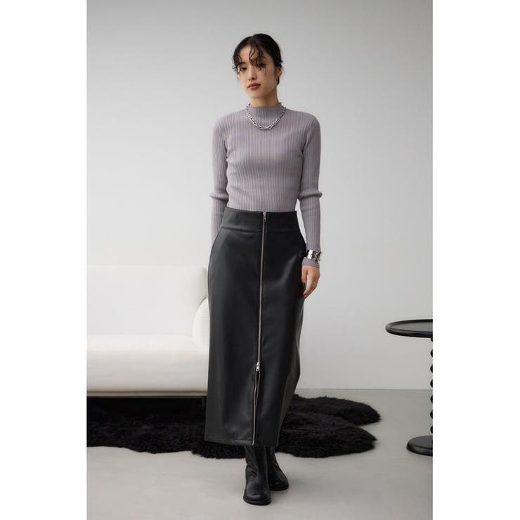 フェイクレザーZIPタイトスカート | AZUL BY MOUSSY | 詳細画像3 