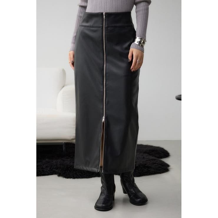BLK | フェイクレザーZIPタイトスカート | AZUL BY MOUSSY