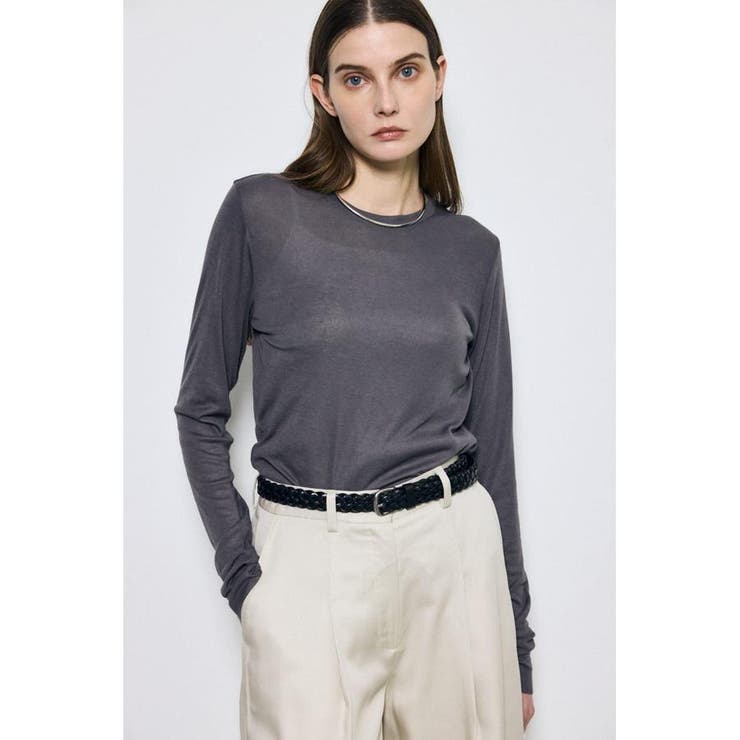 L/BLK1 | シアー素材ロングTシャツ | AZUL BY MOUSSY