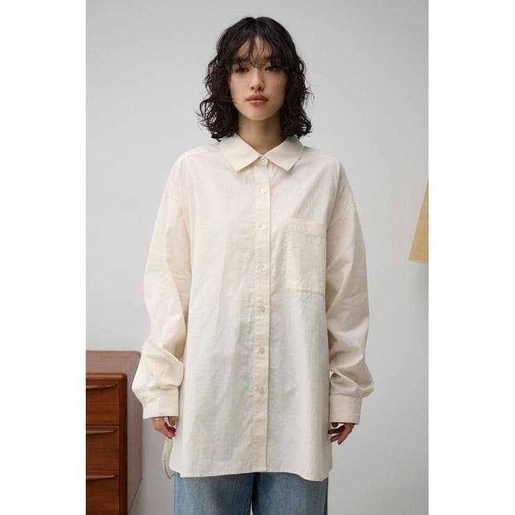 コットンリネンバックデザインシャツ | AZUL BY MOUSSY | 詳細画像4 