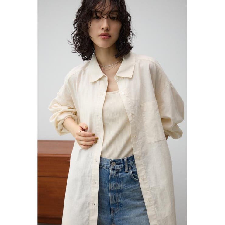 コットンリネンバックデザインシャツ | AZUL BY MOUSSY | 詳細画像1 