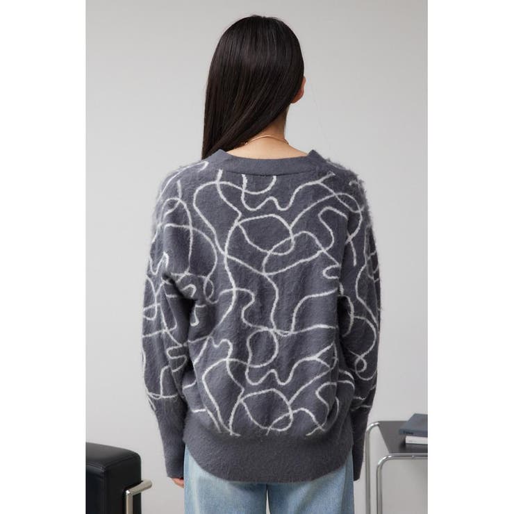 ライン柄ニットカーディガン | AZUL BY MOUSSY | 詳細画像30 