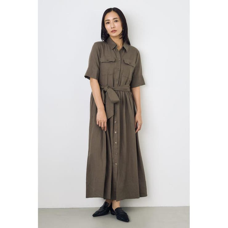 リネンベルテッドフレアボタンワンピース | AZUL BY MOUSSY | 詳細画像22 
