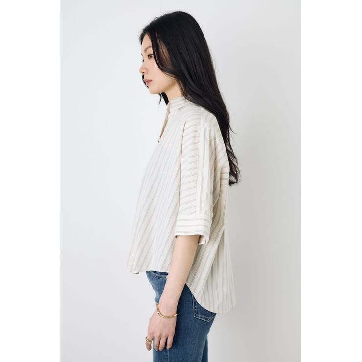 フレンチリネンCOOLMAXショートドルマンシャツ | AZUL BY MOUSSY | 詳細画像18 
