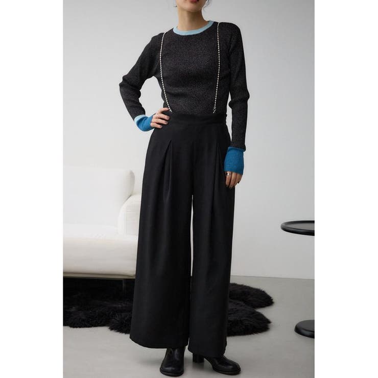 BLK | チェーンストラップワイドパンツ | AZUL BY MOUSSY