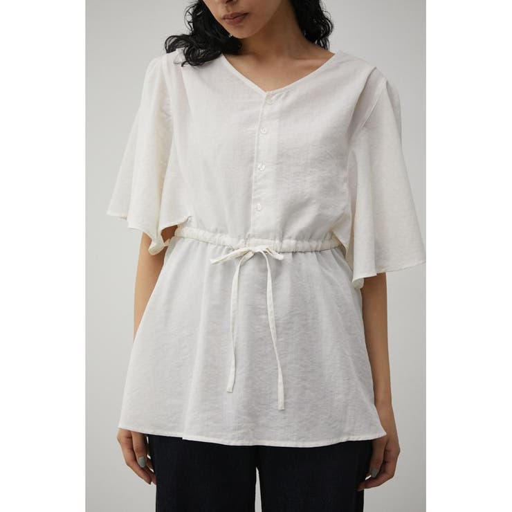 WHT | FLARE SLEEVE PEPLUM BLOUSE | AZUL BY MOUSSY