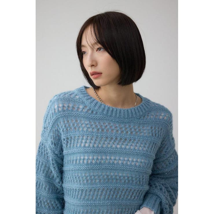 メッシュボーダーインナーセットニット | AZUL BY MOUSSY | 詳細画像14 