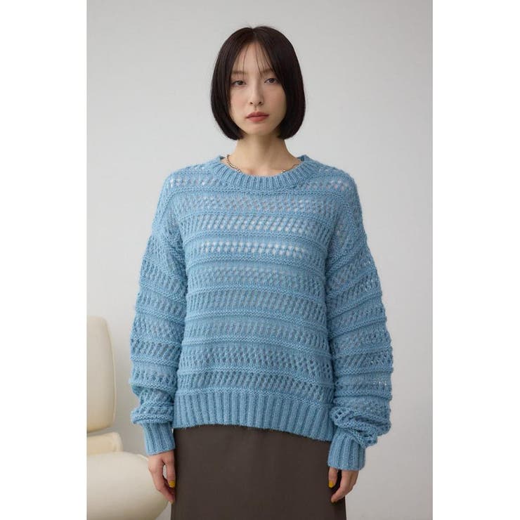 メッシュボーダーインナーセットニット | AZUL BY MOUSSY | 詳細画像17 