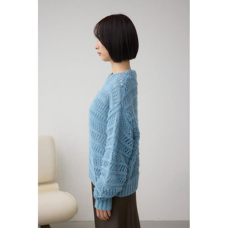 メッシュボーダーインナーセットニット | AZUL BY MOUSSY | 詳細画像18 