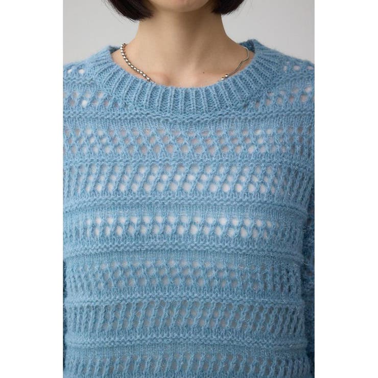 メッシュボーダーインナーセットニット | AZUL BY MOUSSY | 詳細画像20 