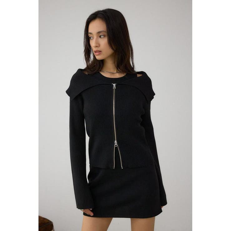 ジップアンサンブルニットワンピース | AZUL BY MOUSSY | 詳細画像2 